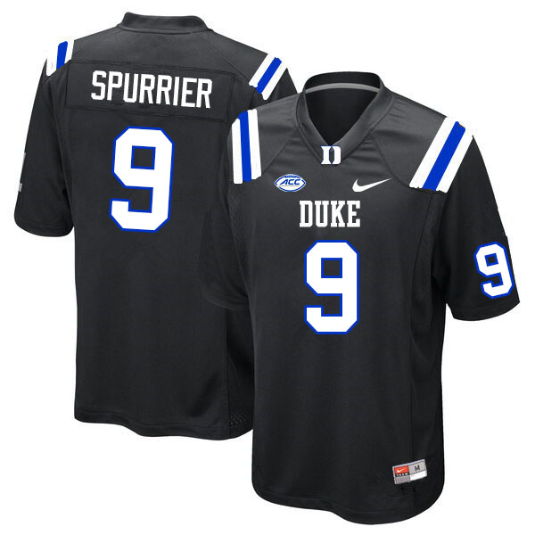 Men #9 Gavin Spurrier Duke Blue Devils College Football Jerseys Sale-Black